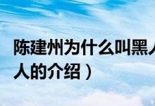 陳建州為什么叫黑人（關于陳建州為什么叫黑人的介紹）