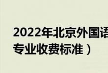 2022年北京外國語大學(xué)學(xué)費(fèi)多少錢（一年各專業(yè)收費(fèi)標(biāo)準(zhǔn)）