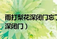 雨打梨花深閉門(mén)忘了青春誤了青春（雨打梨花深閉門(mén)）