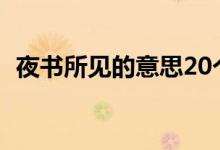 夜書所見的意思20個字（夜書所見的意思）