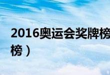 2016奧運會獎牌榜統(tǒng)計表（2016奧運會獎牌榜）
