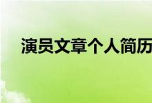 演員文章個(gè)人簡(jiǎn)歷（演員文章個(gè)人資料）