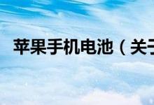 蘋果手機電池（關于蘋果手機電池的介紹）