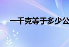 一千克等于多少公頃（一千克等于幾斤）