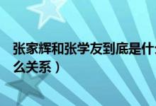 張家輝和張學友到底是什么關系（張學友和張家輝到底是什么關系）