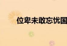 位卑未敢忘憂國（位卑未敢忘憂國）