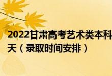 2022甘肅高考藝術(shù)類本科一批征集志愿錄取時間從哪天到哪天（錄取時間安排）