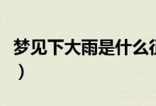 夢見下大雨是什么征兆（夢見下雨是什么征兆）
