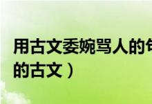 用古文委婉罵人的句子及意思（高級(jí)含蓄罵人的古文）