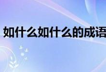 如什么如什么的成語(yǔ)（如什么如什么的成語(yǔ)）