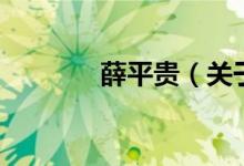 薛平貴（關于薛平貴的介紹）