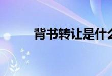 背書轉(zhuǎn)讓是什么意思（背書轉(zhuǎn)讓）