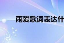 雨愛歌詞表達(dá)什么感情（雨愛歌詞）