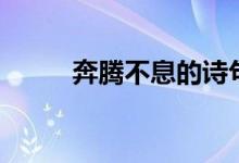 奔騰不息的詩(shī)句（奔騰不息造句）