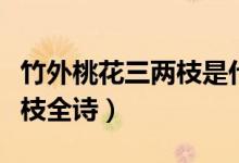 竹外桃花三兩枝是什么季節(jié)的（竹外桃花三兩枝全詩(shī)）
