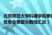 北京師范大學科德學院錄取線（2019首都師范大學科德學院各專業(yè)錄取分數(shù)線匯總）