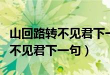山回路轉(zhuǎn)不見君下一句詩(shī)句是什么（山回路轉(zhuǎn)不見君下一句）