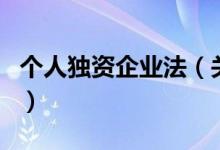 個(gè)人獨(dú)資企業(yè)法（關(guān)于個(gè)人獨(dú)資企業(yè)法的介紹）