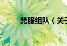 跨服組隊(duì)（關(guān)于跨服組隊(duì)的介紹）