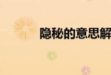 隱秘的意思解釋（隱秘的意思）