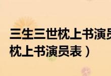 三生三世枕上書演員表青緹誰(shuí)演的（三生三世枕上書演員表）