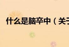 什么是腦卒中（關于什么是腦卒中的介紹）