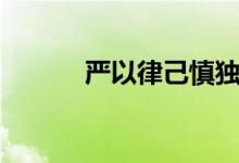 嚴(yán)以律己慎獨(dú)慎微（嚴(yán)以律己）