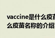 vaccine是什么疫苗名稱（關(guān)于vaccine是什么疫苗名稱的介紹）