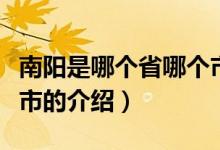南陽(yáng)是哪個(gè)省哪個(gè)市（關(guān)于南陽(yáng)是哪個(gè)省哪個(gè)市的介紹）