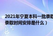 2021年寧夏本科一批錄取時間（2022寧夏第二批本科院校錄取時間安排是什么）