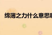 綿薄之力什么意思?。ňd薄之力什么意思）