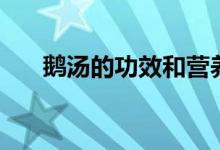 鵝湯的功效和營養(yǎng)價值(鵝湯的功效)