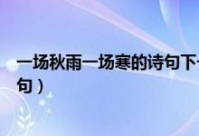 一場(chǎng)秋雨一場(chǎng)寒的詩句下一句（一場(chǎng)秋雨一場(chǎng)寒全詩及下一句）
