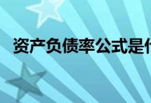 資產(chǎn)負債率公式是什么（資產(chǎn)負債率公式）
