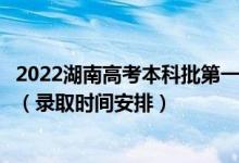 2022湖南高考本科批第一次征集志愿錄取時(shí)間從哪天到哪天（錄取時(shí)間安排）