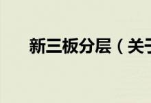 新三板分層（關(guān)于新三板分層的介紹）