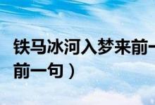 鐵馬冰河入夢來前一句是啥(鐵馬冰河入夢來前一句)