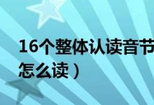 16個(gè)整體認(rèn)讀音節(jié)視頻（16個(gè)整體認(rèn)讀音節(jié)怎么讀）