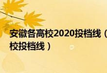 安徽各高校2020投檔線(2022安徽高考提前批本科軍事院校投檔線)