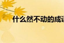 什么然不動的成語大全(什么然不動)