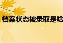 檔案狀態(tài)被錄取是啥意思（查詢方法有哪些）