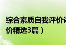 綜合素質(zhì)自我評(píng)價(jià)評(píng)語（綜合素質(zhì)評(píng)價(jià)自我評(píng)價(jià)精選3篇）