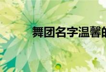 舞團名字溫馨的簡單（舞團名字）