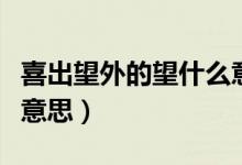 喜出望外的望什么意思?。ㄏ渤鐾獾耐裁匆馑迹?class=