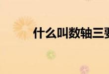 什么叫數軸三要素（什么叫數軸）