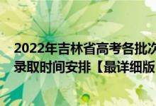 2022年吉林省高考各批次錄取時間（2022吉林高考各批次錄取時間安排【最詳細(xì)版】）