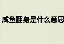 咸魚(yú)翻身是什么意思（咸魚(yú)翻身是什么意思）