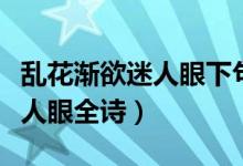 亂花漸欲迷人眼下句是什么意思(亂花漸欲迷人眼全詩)