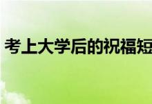 考上大學(xué)后的祝福短信（大學(xué)入學(xué)祝詞寄語）