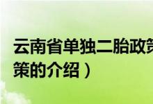 云南省單獨二胎政策（關于云南省單獨二胎政策的介紹）